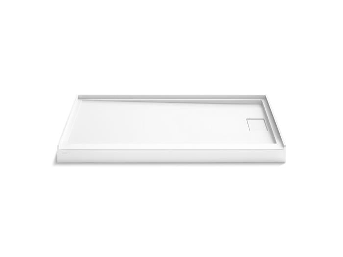 Kohler - Stoneridge 60X36 Inch Shower Base, Rh Trench Drain - Honed White