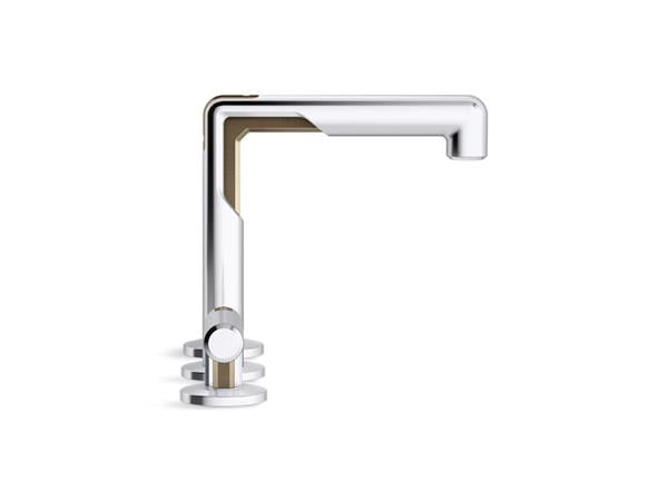 Kallista - Vice Widespread Sink Faucet - Brushed Broze/Polished Chrome
