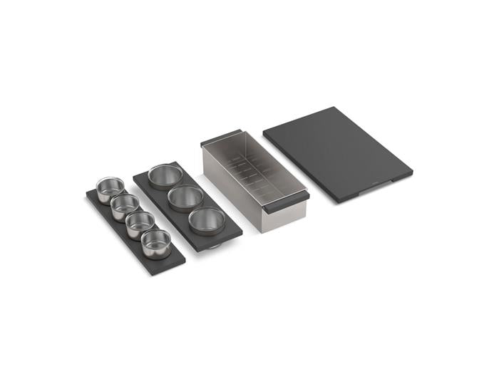 Kohler - Synthos Matte Black Four-Piece Workstation Sink Accessory Set
