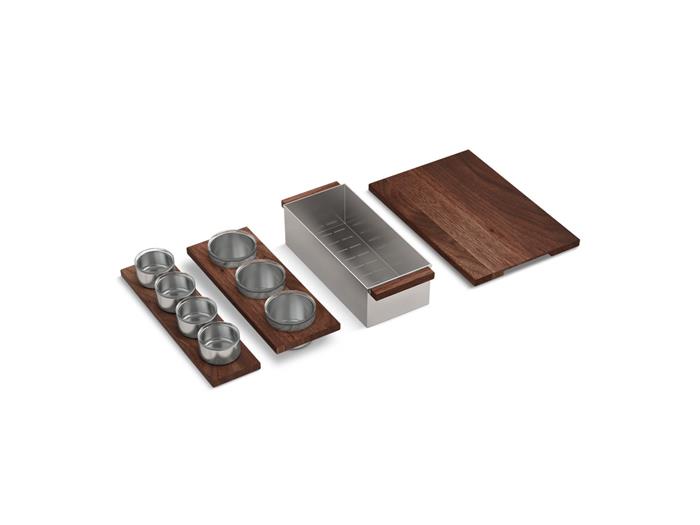 Kohler - Synthos Walnut Four-Piece Workstation Sink Accessory Set