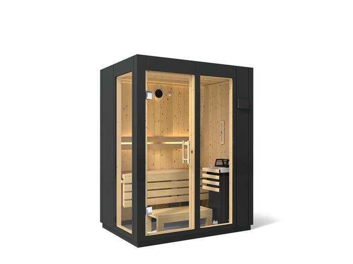 Kohler - C1 Indoor Sauna, Small, No Floor - Graphite Grey Ext/Spruce Interior