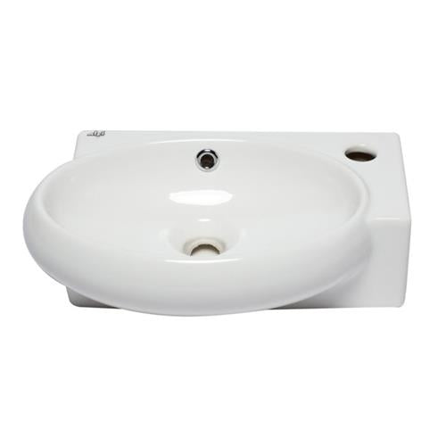 Alfi - Small White Wall Mounted Ceramic Bathroom Sink Basin