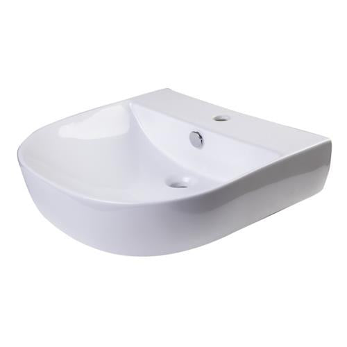 Alfi - 20 Inch White D-Bowl Porcelain Wall Mounted Bath Sink