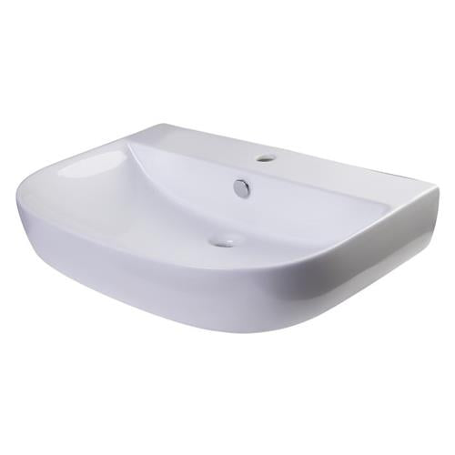Alfi - 28 Inch White D-Bowl Porcelain Wall Mounted Bath Sink
