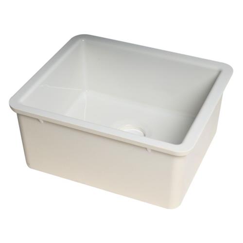 Alfi - 20 Inch White Single Bowl Fireclay Undermount Kitchen Sink