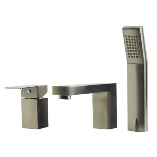 Alfi - Deck Mounted Tub Filler and Square Hand Held Shower Head