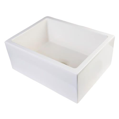 Alfi - 24 Inch Smooth Thick Wall Fireclay Single Bowl Farm Sink
