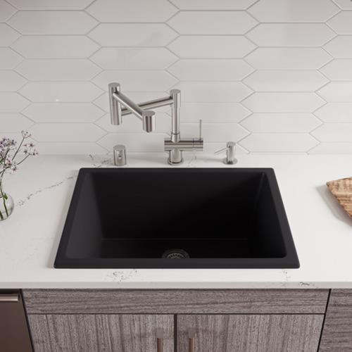 Alfi - 24 Inch White Undermount / Drop In Fireclay Kitchen Sink