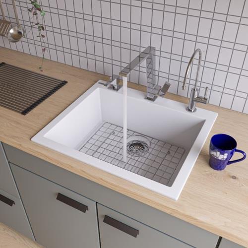 Alfi - 24 Inch Drop-In Single Bowl Granite Composite Kitchen Sink