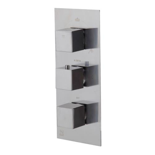Alfi - Concealed 3-Way Thermostatic Valve Shower Mixer Square Knobs