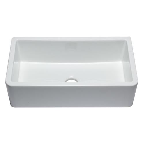 Alfi - 33 Inch Smooth Apron Solid Thick Wall Fireclay Single Bowl Farm Sink