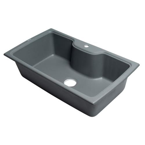 ALFI BRAND Drop-In Granite Composite 33 in. 1-Hole Single Bowl