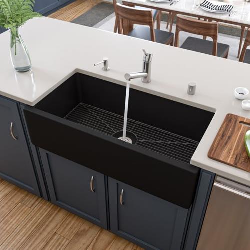 Alfi - 36 inch Reversible Smooth / Fluted Single Bowl Fireclay Farm Sink