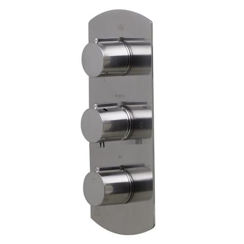 Alfi - Concealed 3-Way Thermostatic Valve Shower Mixer Round Knobs
