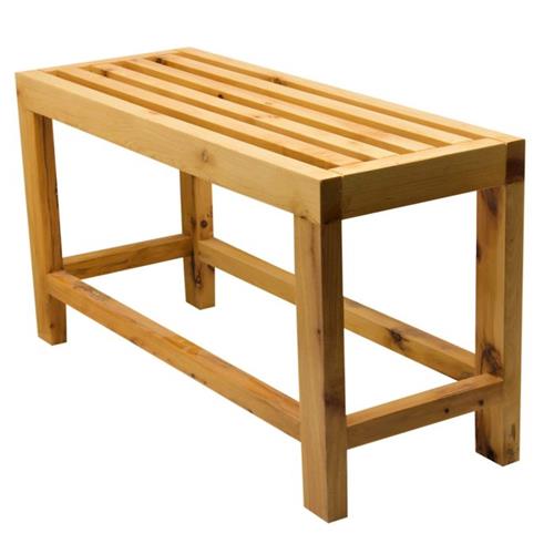 Alfi - 26 Inch Solid Wooden Slated Single Person Sitting Bench