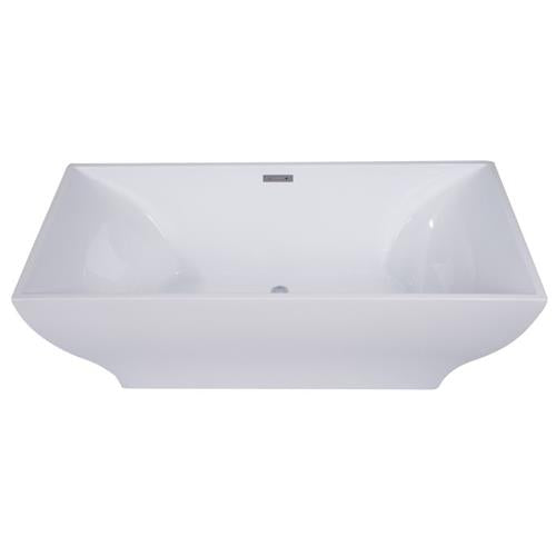 Alfi - 67 inch White Rectangular Acrylic Free Standing Soaking Bathtub