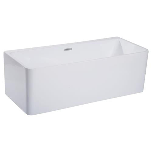 Alfi - 67 inch White Rectangular Acrylic Free Standing Soaking Bathtub