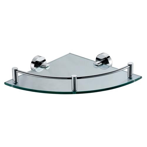 Alfi - Polished Chrome Corner Mounted Glass Shower Shelf Bathroom Accessory