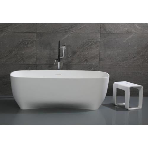 Alfi - 67 Inch White Matte Solid Surface Resin Bathtub