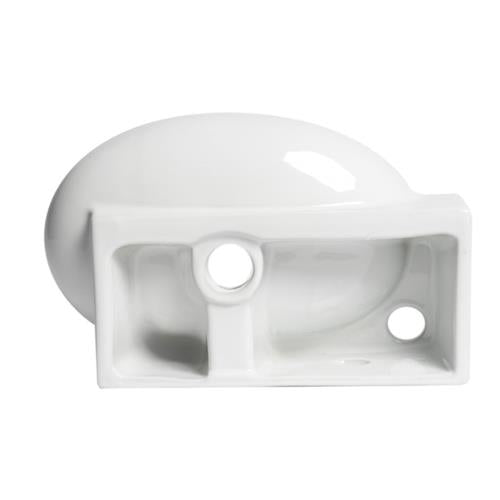 Alfi - White 17 Inch Small Wall Mounted Ceramic Sink with Faucet Hole