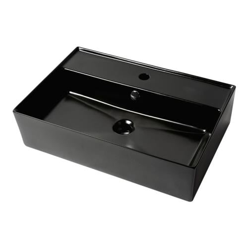Alfi - 24 Inch Modern Rectangular Above Mount Ceramic Sink with Faucet Hole