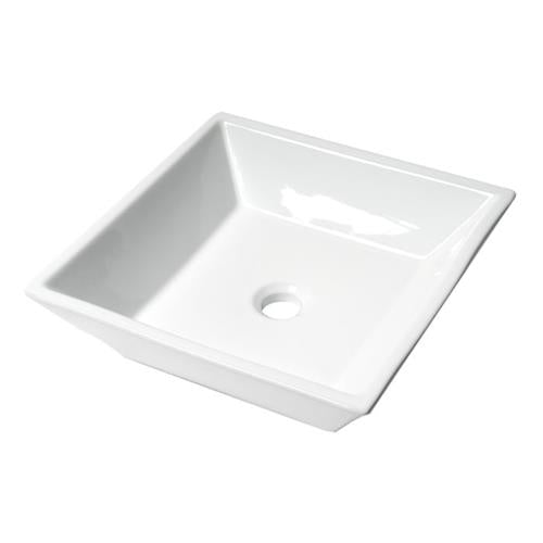 Alfi - White 17 Inch Square Above Mount Ceramic Sink