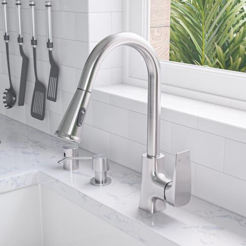 Alfi - Square Gooseneck Pull Down Kitchen Faucet