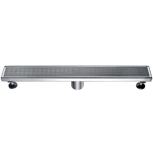 Alfi - 24 Inch Modern Stainless Steel Linear Shower Drain with Groove Lines