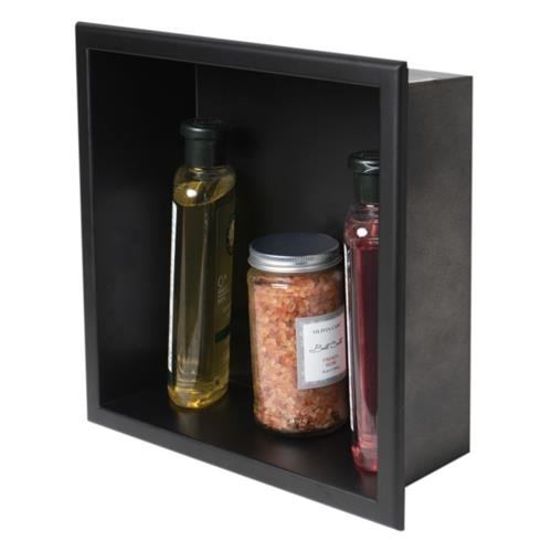 Alfi - 12 x 12 Inch Stainless Steel Square Single Shelf Bath Shower Niche