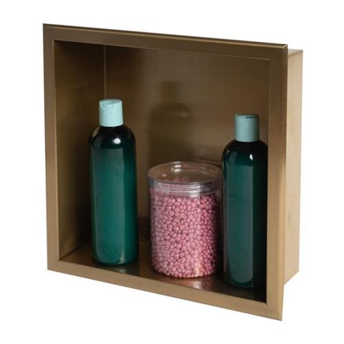 Alfi - 12 Inch x 12 Inch Stainless Steel Square Single Shelf Shower Niche