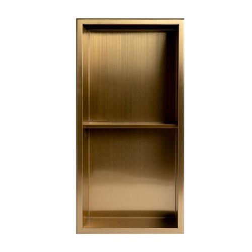 Alfi - 12 Inch x 24 Inch Stainless Steel Vertical Double Shelf Shower Niche
