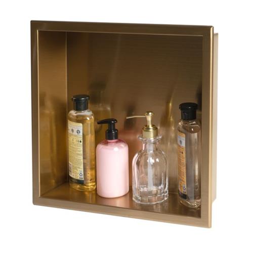 Alfi - 16 Inch x 16 Inch Steel Square Single Shelf Shower Niche