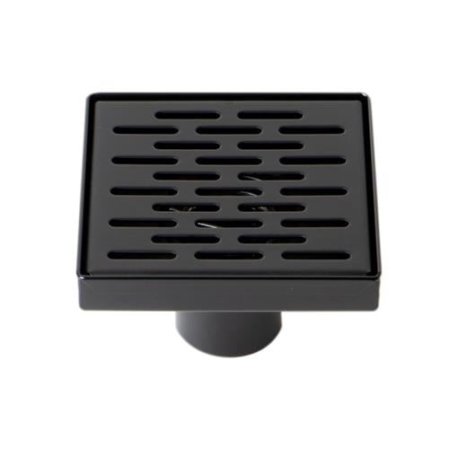 Alfi - 5 Inch x 5 Inch Modern Square Stainless Steel Shower Drain with Groove Holes