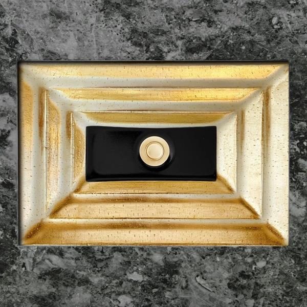 Linkasink - Artisan Glass Medium Rectangle Eglomise Undermount Sink with Window