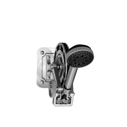 Waterstone - Argonaut Retractable Wall Mount Wheel System W/ Hand Shower