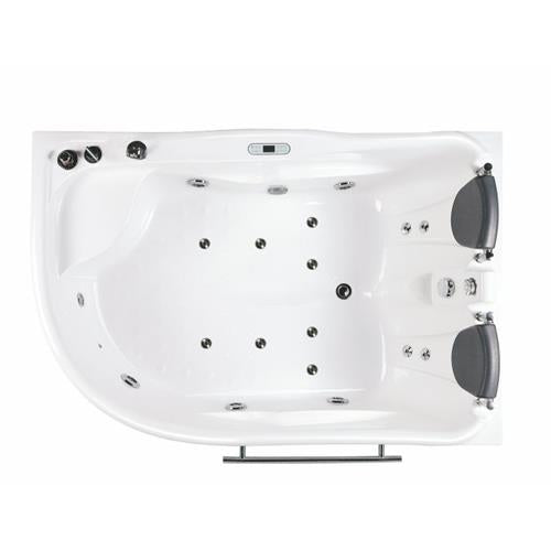 Eago - 6 ft Left Corner Acrylic White Whirlpool Bathtub for Two