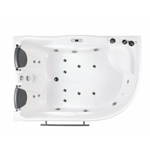 Eago - 6 ft Right Corner Acrylic White Whirlpool Bathtub for Two