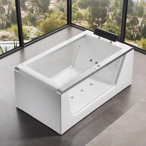 Eago -5 ft Clear Rectangular Acrylic Whirlpool Bathtub