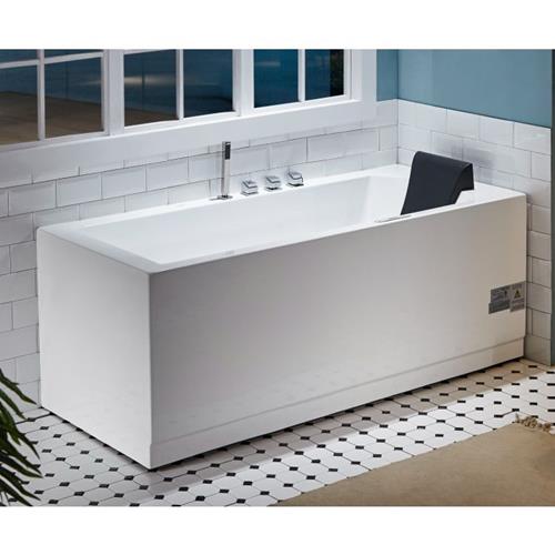 Eago -5 ft Acrylic White Rectangular Whirlpool Bathtub w Fixtures