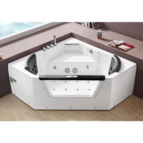 Eago -5 ft Clear Corner Acrylic Whirlpool Bathtub for Two