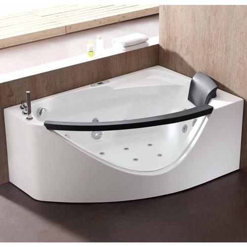 Eago - 5 ft Clear Rounded Left Corner Acrylic Whirlpool Bathtub