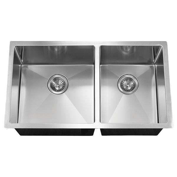 Hamat - Axiom 32 Inch 10mm Radius Undermount 60/40 Double Bowl Kitchen Sink