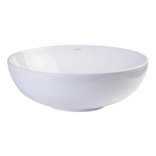 Eago - 18 Inch Round Ceramic Above Mount Bathroom Basin Vessel Sink