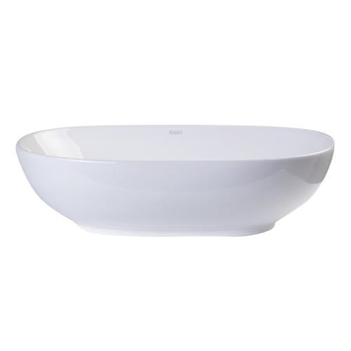 Eago - 23 Inch Oval Ceramic Above Mount Bathroom Basin Vessel Sink