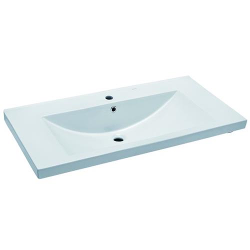 Eago - White Ceramic 40 Inch x19 Inch Rectangular Drop In Sink