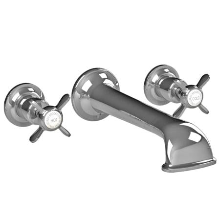 Lefroy Brooks - Classic Cross Handle Wall Mounted Bath Filler Trim Only