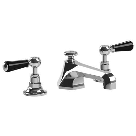 Lefroy Brooks - Classic Black Lever Mackintosh 3-Hole Basin Mixer With Pop-Up Waste