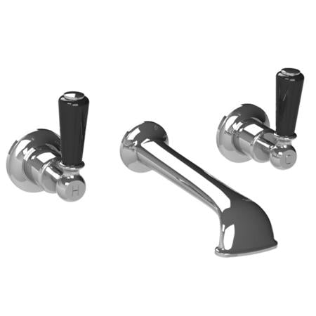 Lefroy Brooks - Classic Black Lever Wall Mounted Basin Mixer Trim Only
