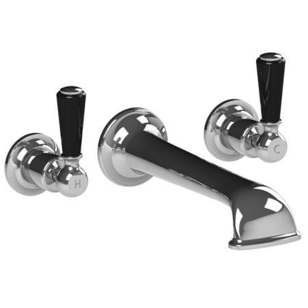 Lefroy Brooks - Classic Black Lever Wall Mounted Bath Filler Trim Only