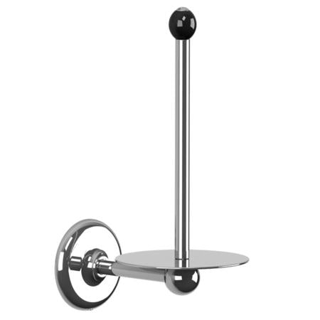 Lefroy Brooks - Classic Spare Loo Roll Holder With Black Acorn
